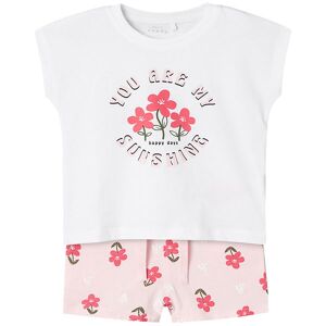 Name It Shortssæt - Nmfvigea - Bright White/you Are My Sunshine - Name It - 5 År (110) - Shorts