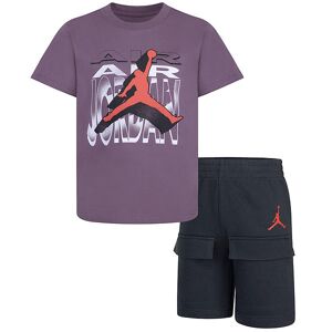 Jordan Shortssæt - Air 3d Ft - Sort/lilla - Jordan - 6-7 År (116-122) - Shorts