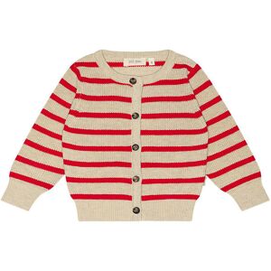 Petit Piao Cardigan - Strik - Off White/bright Red - Petit Piao - 7 År (122) - Cardigan