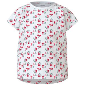 Name It T-Shirt - Nmfvigga - Bright White/cherries - Name It - 5 År (110) - T-Shirt