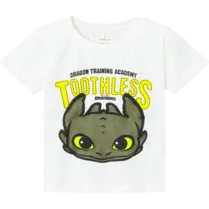 Name It T-Shirt - Nmmapron Dragons - Bright White M. Toothless - Name It - 1½ År (86) - T-Shirt