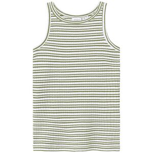 Name It Top - Nkfhobine - Oil Green/bright White - Name It - 11-12 År (146-152) - T-Shirt