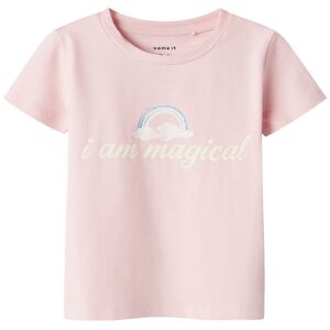 Name It T-Shirt - Nmfhejsa - Parfait Pink M. Regnbue - Name It - 4 År (104) - T-Shirt