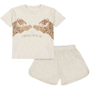 Konges Sløjd Sæt - T-Shirt/shorts - Famo - Off White Melange - Konges Sløjd - 7-8 År (122-128) - T-Shirt