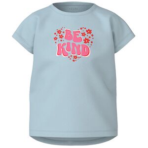 Name It T-Shirt - Nkfvigea - Chambray Blue/ Be Kind - Name It - 7-8 År (122-128) - T-Shirt