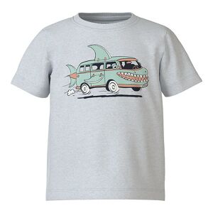 Name It T-Shirt - Nmmvictor - Light Grey Melange/shark Bus - Name It - 3 År (98) - T-Shirt