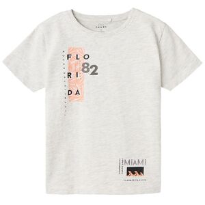 Name It T-Shirt - Nkmvictor - Light Grey Melange/florida - Name It - 9-10 År (134-140) - T-Shirt