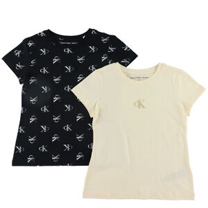 Klein T-Shirt - 2 Pak - Black Monogram Aop/afterglow - Calvin Klein - 16 År (176) - T-Shirt