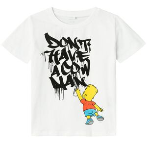 Name It T-Shirt - Nkmmilas Simpsons - Bright White - Name It - 9-10 År (134-140) - T-Shirt