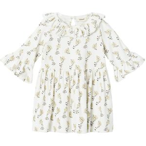 Lil' Atelier Kjole - Rib - Nmfgavo - Coconut Milk/yellow Flower - Lil Atelier - 6 År (116) - Kjole