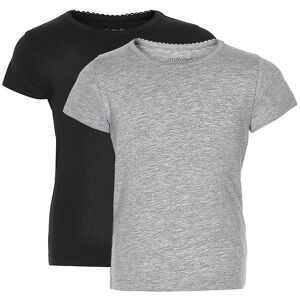 Minymo T-Shirt - 2-Pak - Sort/gråmeleret M. Blonde - Minymo - 1½ År (86) - T-Shirt