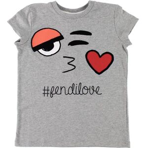 Fendi Kids T-Shirt - Gråmeleret M. Ansigt - Fendi - 6 År (116) - T-Shirt