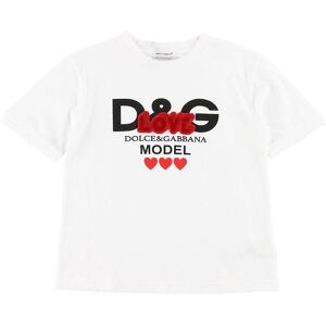 Dolce & Gabbana T-Shirt - Hvid M. Print/love - Dolce & Gabbana - 8 År (128) - T-Shirt