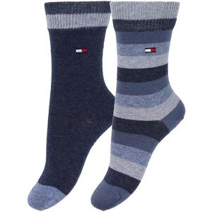 Tommy Hilfiger Strømper - 2-Pak - Stripe - Blåstribet/navy - Tommy Hilfiger - 31/34 - Strømper