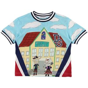 Dolce & Gabbana T-Shirt - Back To School - Lyseblå M. Skole - Dolce & Gabbana - 6 År (116) - T-Shirt