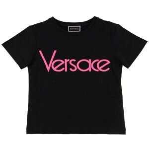 Versace T-Shirt - Sort/neonpink M. Tekst - Versace - 6 År (116) - T-Shirt