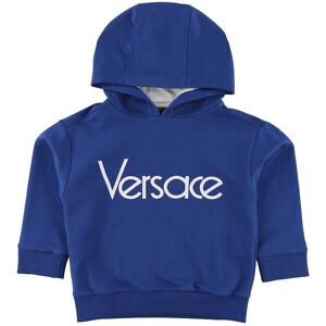 Versace Hættetrøje - Blå/hvid M. Logo - Versace - 8 År (128) - Hættetrøje