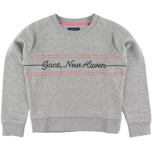 Gant Sweatshirt - Gant Script - Gråmeleret - Gant - 11-12 År (146-152) - Sweatshirt