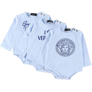 Versace Gaveæske - Bodyer L/æ - 3-Pak - Baby Blue - Versace - 9-12 Mdr - Body L/æ