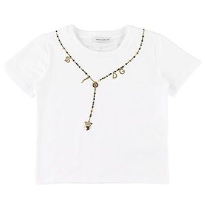 Dolce & Gabbana T-Shirt - Hvid M. Krystaller - Dolce & Gabbana - 5 År (110) - T-Shirt