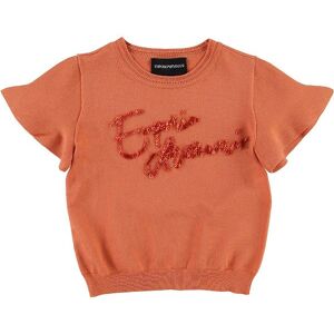 Giorgio Armani Emporio Armani T-Shirt - Strik - Koralrød M. Pailletter - Emporio Armani - 8 År (128) - T-Shirt