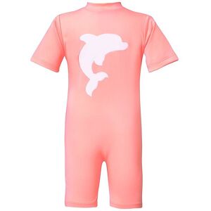 Petit Crabe Badeheldragt - Noe - Uv50+ - Neon Pink M. Delfin - Petit Crabe - 2-3 År (92-98) - Badetøj