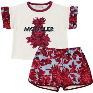 Moncler Sæt - T-Shirt/shorts - Completo - Creme/blå - Moncler - 12 År (152) - T-Shirt