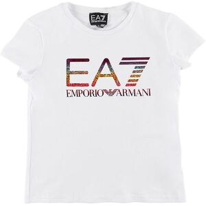 Ea7 T-Shirt - Hvid M. Glitter Logo - Ea7 - 12 År (152) - T-Shirt