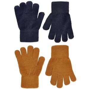 Celavi Handsker - Uld/nylon - 2-Pak - Pumpkin Spice/navy - Celavi - 3-6 År (98-116) - Handsker