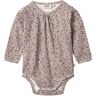 Wheat Body L/æ - Liv - Grey Rose Flowers - Wheat - 1 År (80) - Body L/æ