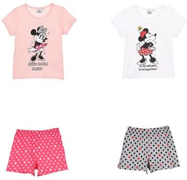 Disney Minnie Mouse T-shirt og shorts (6A - 116 CM, Hvid)