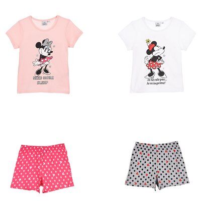 Disney Minnie Mouse T-shirt og shorts (8A - 128 CM, Hvid)