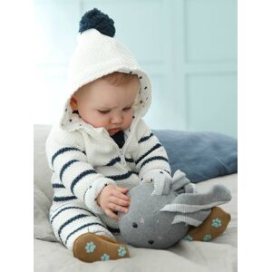 VERTBAUDET Mono de punto tricot para bebé recién nacido con forro blanco claro a rayas