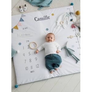 VERTBAUDET Alfombra fotográfica personalizable para bebé blanco claro liso con motivos
