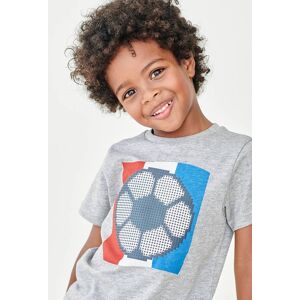 VERTBAUDET Camiseta fútbol con motivo de balón en relieve, para niño gris medio jaspeado