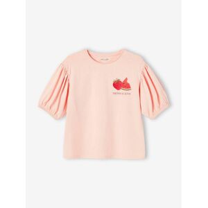 VERTBAUDET Camiseta con mangas abullonadas y motivo de fruta en el pecho, para niña rosa rosa pálido