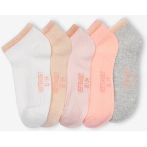 VERTBAUDET Pack de 5 pares de calcetines cortos de punto de canalé, niña rosa maquillaje