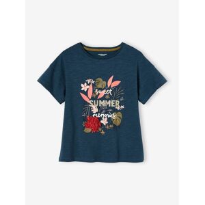 VERTBAUDET Camiseta con motivo con flecos y detalles irisados para niña tinta