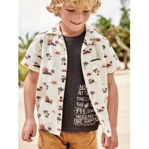 VERTBAUDET Camiseta con motivo de texto «surf» para niño gris