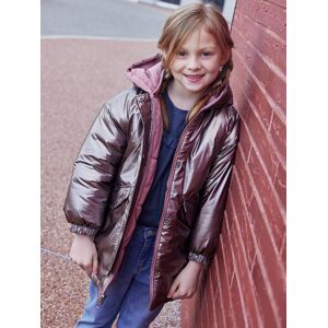 VERTBAUDET Parka reversible con efecto metalizado con capucha o chaqueta acolchada para niña plata