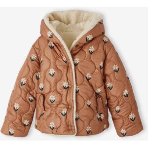 VERTBAUDET Chaqueta acolchada reversible con capucha para niña avellana