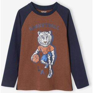 VERTBAUDET Camiseta deportiva con motivo de tigre jugador de baloncesto para niño chocolate