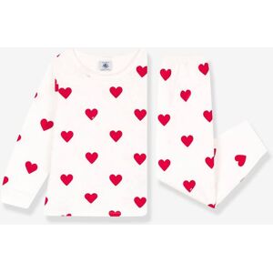 Pijama corazón de felpa PETIT BATEAU blanco estampado