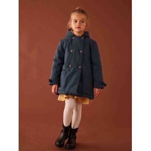 VERTBAUDET Parka chic con tacto piel de melocotón y capucha para niña azul marino