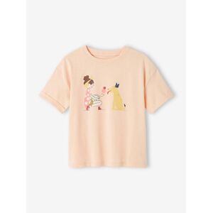 VERTBAUDET Camiseta motivo pop niña de manga corta con vuelta albaricoque