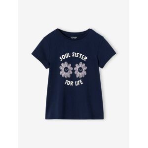 VERTBAUDET Camiseta con mensaje, para niña azul marino