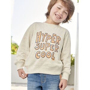 VERTBAUDET Sudadera Basics con motivo gráfico para niño beige jaspeado