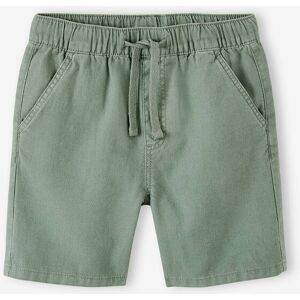 VERTBAUDET Bermudas de algodón/lino para niño verde agua