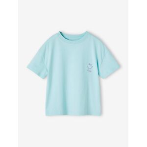 VERTBAUDET Camiseta lisa Basics de manga corta para niña azul turquesa