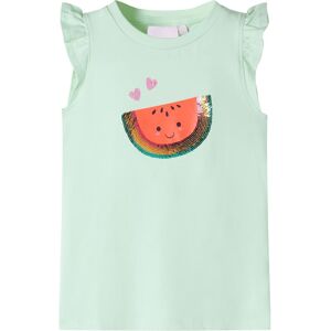 vidaXL Camiseta infantil de manga volante verde suave 140